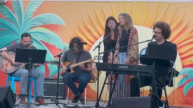 Dakota Lee Martinez performing with Dillon, Caleb, Leslie, and Devon at Club Joyful