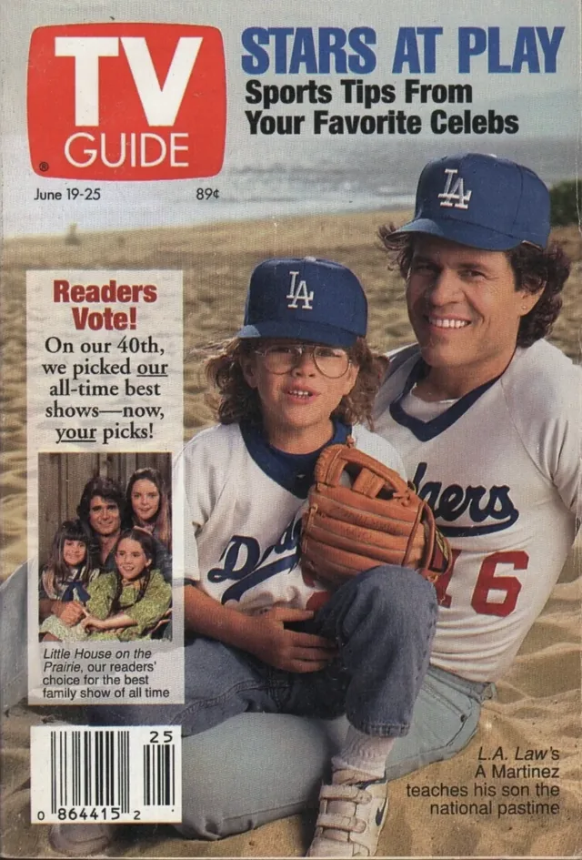 A Martinez and his son Dakota on the cover of TV Guide
